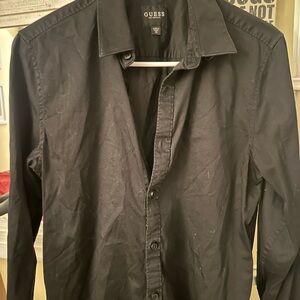 GUESS Black Slim Fit Button-Up Shirt